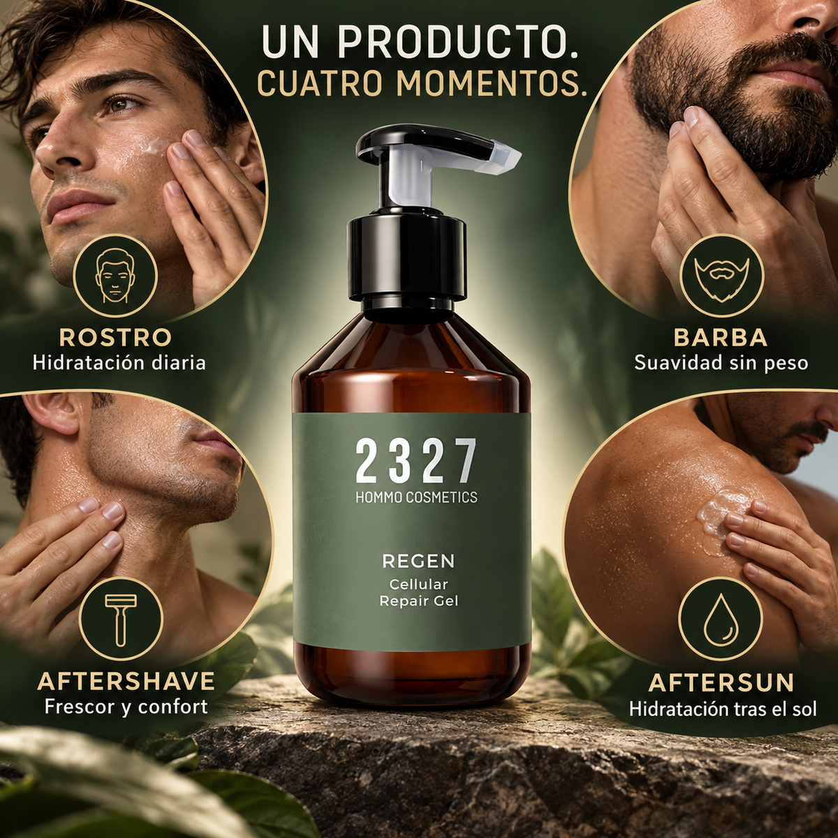 REGEN para rostro, barba, después del afeitado y después del sol