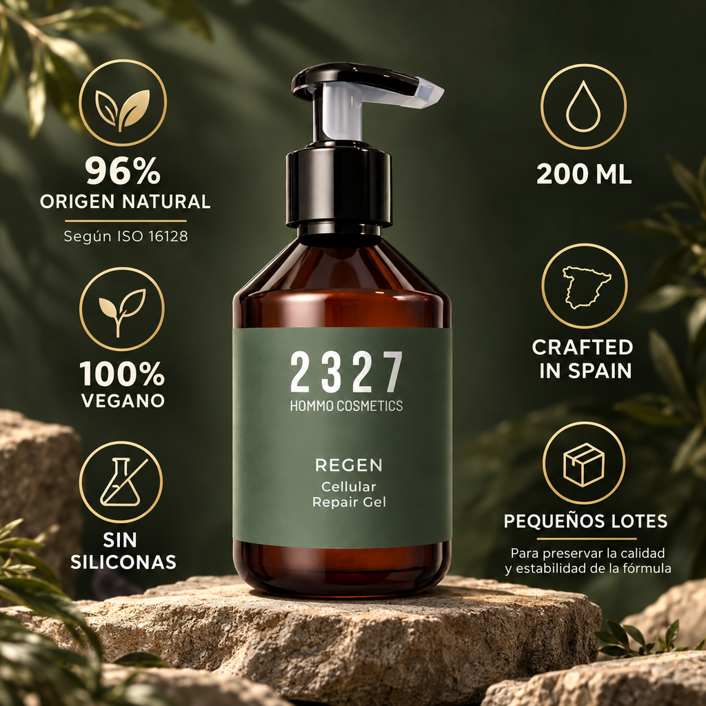 REGEN: 96% de origen natural, vegano, sin siliconas, 200 ml y producción en España