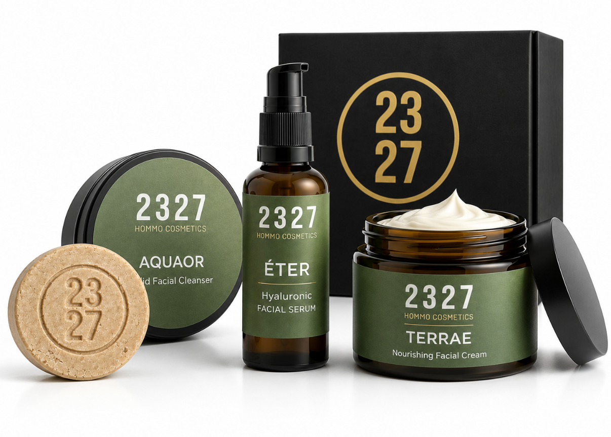 ELEMENTVM · Rutina Facial Hombre · Limpieza, Sérum e Hidratación Premium · 3 Productos